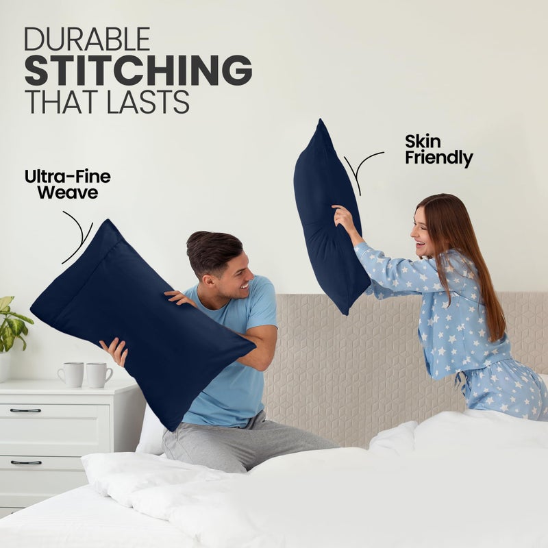 Utopia Bedding King Pillow Cases - 2 Pack - Envelope Closure - Soft Brushed Microfiber Fabric - Shrinkage and Fade Resistant Pillow Covers King Size 20 X 40 Inches (King, Navy) - Image 4